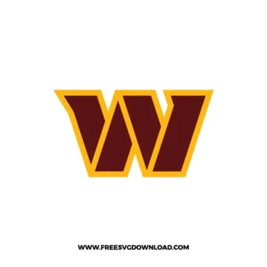Washington Commanders stylized “W” logo in burgundy and gold.
