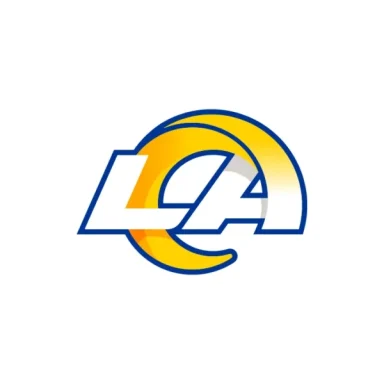 Los Angeles Rams stylized “LA” with a horn-shaped curve.