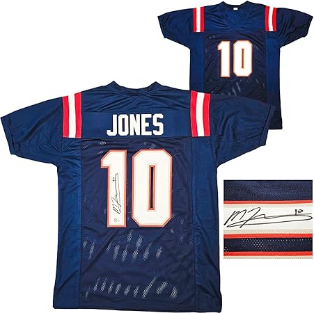 Patriots Mac Jones Autographed Blue Jersey Beckett BAS QR