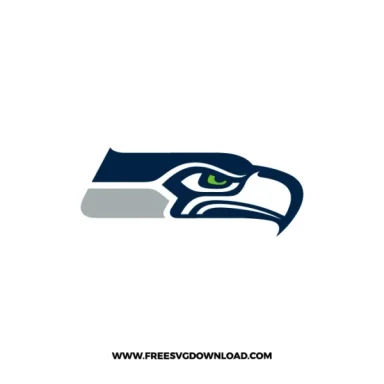 Seattle Seahawks blue and green hawk head logo.