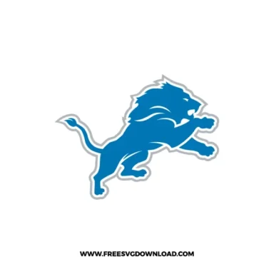 Detroit Lions blue leaping lion logo.