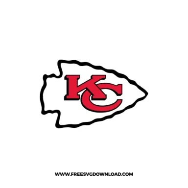 Kansas City Chiefs logo with interlocking “KC” inside a white arrowhead.