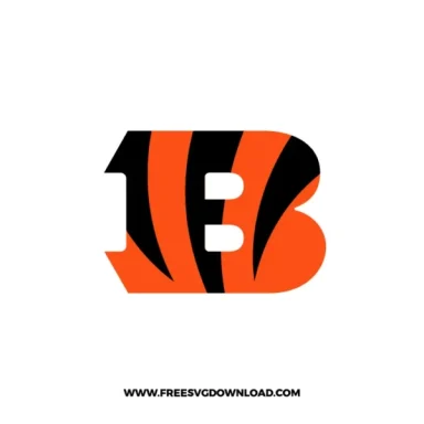 Cincinnati Bengals logo with bold orange and black striped “B.”