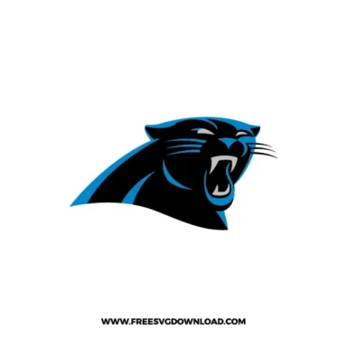 Carolina Panthers black and blue panther head logo.