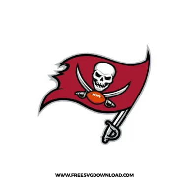 Tampa Bay Buccaneers red flag logo with skull and crossed swords.